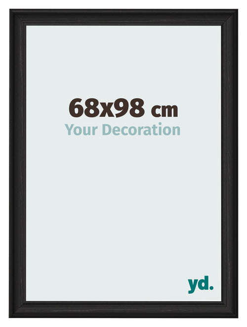 Marco de Fotos 68x98cm Negro Grano De Madera MDF Lazio Delantera Tamano | Yourdecoration.es