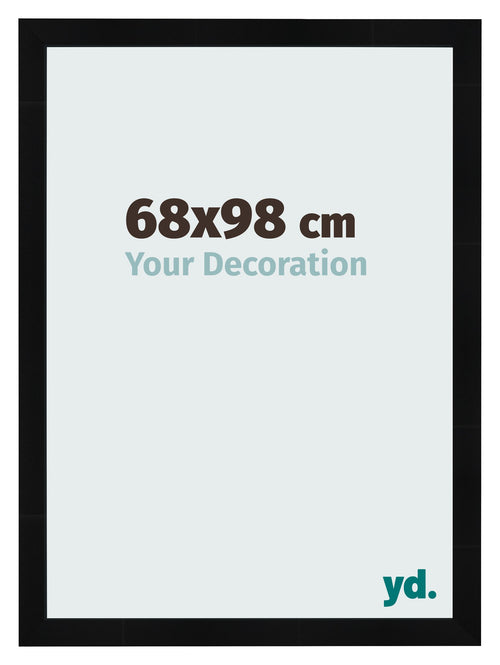 Marco de Fotos 68x98cm Negro Plateado Pulido MDF Pisa Delantera Tamano | Yourdecoration.es