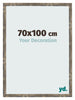 Marco de Fotos 70x100cm Azul Y Dorado Fusionado MDF Bologna Delantera Tamano | Yourdecoration.es
