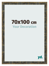 Marco de Fotos 70x100cm Azul Y Dorado Fusionado MDF Pisa Delantera Tamano | Yourdecoration.es