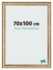 Marco de Fotos 70x100cm Dorado Antiguo MDF Lazio Delantera Tamano | Yourdecoration.es