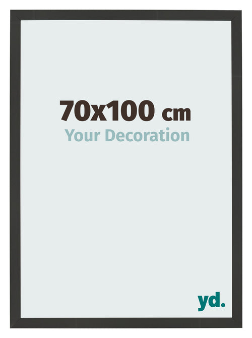 Marco de Fotos 70x100cm Negro Grano De Madera MDF Bologna Delantera Tamano | Yourdecoration.es