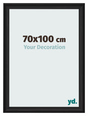Marco de Fotos 70x100cm Negro Grano De Madera MDF Lazio Delantera Tamano | Yourdecoration.es