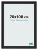 Marco de Fotos 70x100cm Negro Grano De Madera MDF Lazio Delantera Tamano | Yourdecoration.es