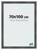 Marco de Fotos 70x100cm Negro Plateado Pulido MDF Pisa Delantera Tamano | Yourdecoration.es