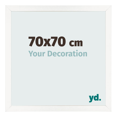 Marco de Fotos 70x70 cm Blanco Brillante MDF Bologna Delantera Tamano | Yourdecoration.es