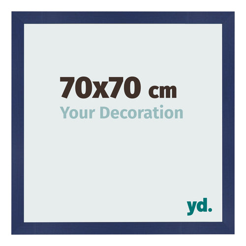 Marco de Fotos 70x70cm Azul Oscuro Barrido MDF Bologna Delantera Tamano | Yourdecoration.es
