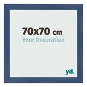 Marco de Fotos 70x70cm Azul Oscuro Barrido MDF Pisa Delantera Tamano | Yourdecoration.es