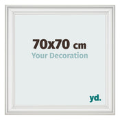 Marco de Fotos 70x70cm Blanco Barrido MDF Lazio Delantera Tamano | Yourdecoration.es