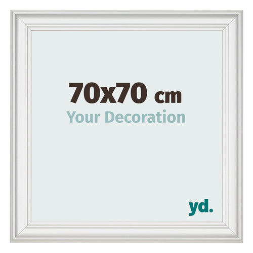 Marco de Fotos 70x70cm Blanco Barrido MDF Lazio Delantera Tamano | Yourdecoration.es