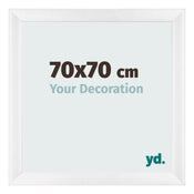 Marco de Fotos 70x70cm Blanco Vintage MDF Pisa Delantera Tamano | Yourdecoration.es