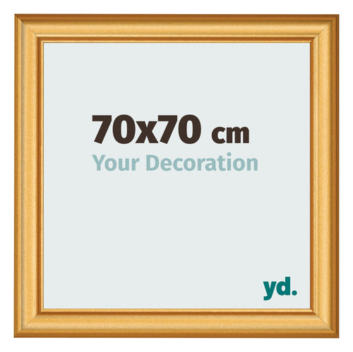 Marco de Fotos 70x70cm Dorado Matte MDF Lazio Delantera Tamano | Yourdecoration.es