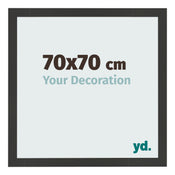 Marco de Fotos 70x70cm Negro Grano De Madera MDF Bologna Delantera Tamano | Yourdecoration.es