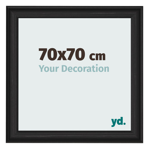 Marco de Fotos 70x70cm Negro Grano De Madera MDF Lazio Delantera Tamano | Yourdecoration.es