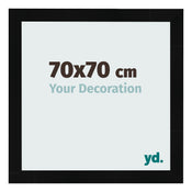 Marco de Fotos 70x70cm Negro Plateado Pulido MDF Pisa Delantera Tamano | Yourdecoration.es