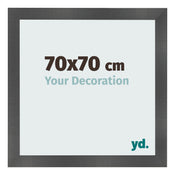 Marco de Fotos 70x70cm Negro Plateado Pulido MDF Pisa Delantera Tamano | Yourdecoration.es