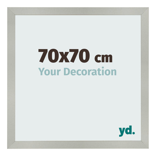 Marco de Fotos 70x70cm Plateado Mate MDF Bologna Delantera Tamano | Yourdecoration.es