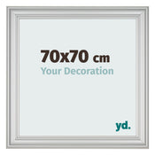 Marco de Fotos 70x70cm Plateado Mate MDF Lazio Delantera Tamano | Yourdecoration.es