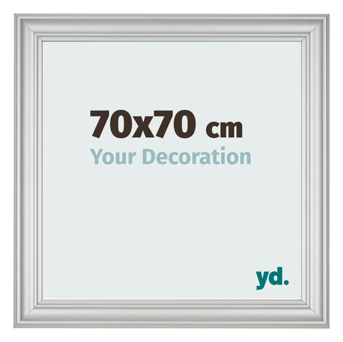 Marco de Fotos 70x70cm Plateado Mate MDF Lazio Delantera Tamano | Yourdecoration.es