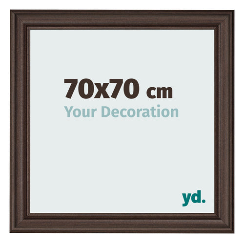 Marco de Fotos 70x70cm Roble Oscuro MDF Lazio Delantera Tamano | Yourdecoration.es