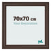 Marco de Fotos 70x70cm Roble Oscuro MDF Lazio Delantera Tamano | Yourdecoration.es