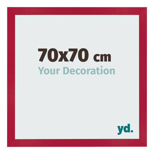 Marco de Fotos 70x70cm Rojo MDF Bologna Delantera Tamano | Yourdecoration.es