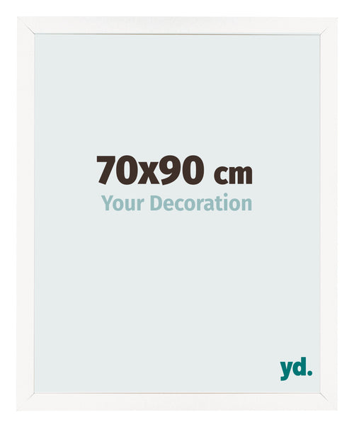 Marco de Fotos 70x90 cm Blanco Brillante MDF Bologna Delantera Tamano | Yourdecoration.es