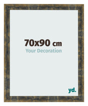 Marco de Fotos 70x90cm Azul Y Dorado Fusionado MDF Pisa Delantera Tamano | Yourdecoration.es