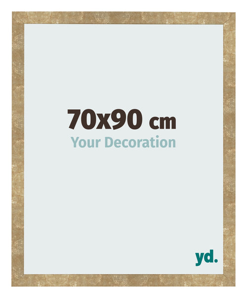 Marco de Fotos 70x90cm Dorado Antiguo MDF Bologna Delantera Tamano | Yourdecoration.es