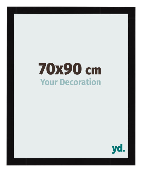 Marco de Fotos 70x90cm Negro Brillante MDF Bologna Delantera Tamano | Yourdecoration.es