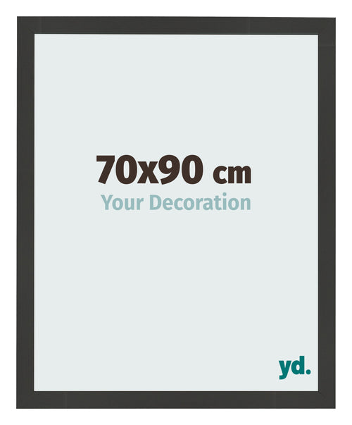 Marco de Fotos 70x90cm Negro Grano De Madera MDF Bologna Delantera Tamano | Yourdecoration.es