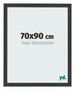 Marco de Fotos 70x90cm Negro Grano De Madera MDF Bologna Delantera Tamano | Yourdecoration.es