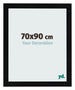 Marco de Fotos 70x90cm Negro Plateado Pulido MDF Pisa Delantera Tamano | Yourdecoration.es