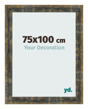 Marco de Fotos 75x100cm Azul Y Dorado Fusionado MDF Pisa Delantera Tamano | Yourdecoration.es