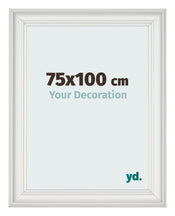 Marco de Fotos 75x100cm Blanco Barrido MDF Lazio Delantera Tamano | Yourdecoration.es