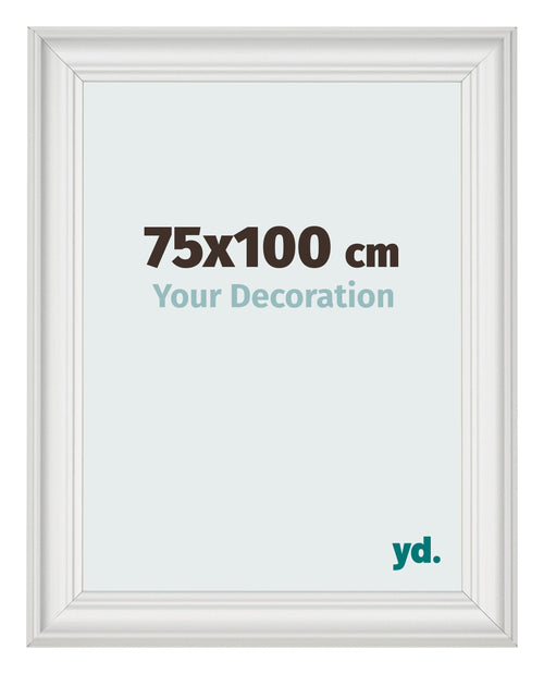 Marco de Fotos 75x100cm Blanco Barrido MDF Lazio Delantera Tamano | Yourdecoration.es