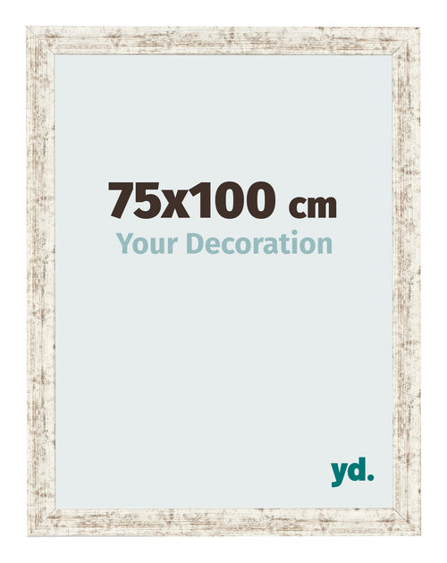 Marco de Fotos 75x100cm Blanco Vintage MDF Bologna Delantera Tamano | Yourdecoration.es