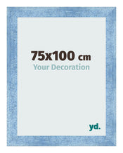 Marco de Fotos 75x100cm Claro Azul Barrido MDF Pisa Delantera Tamano | Yourdecoration.es