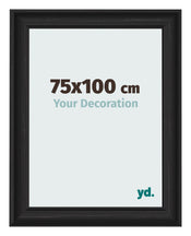 Marco de Fotos 75x100cm Negro Grano De Madera MDF Lazio Delantera Tamano | Yourdecoration.es