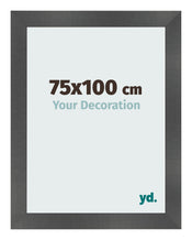 Marco de Fotos 75x100cm Negro Plateado Pulido MDF Pisa Delantera Tamano | Yourdecoration.es