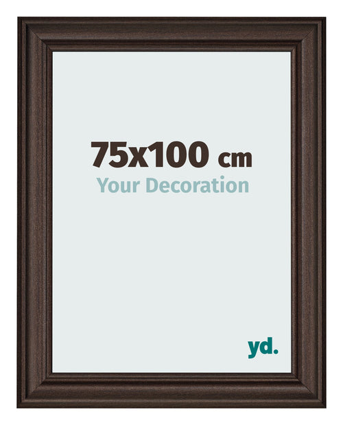 Marco de Fotos 75x100cm Roble Oscuro MDF Lazio Delantera Tamano | Yourdecoration.es