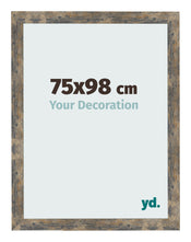Marco de Fotos 75x98cm Azul Y Dorado Fusionado MDF Bologna Delantera Tamano | Yourdecoration.es