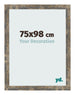 Marco de Fotos 75x98cm Azul Y Dorado Fusionado MDF Bologna Delantera Tamano | Yourdecoration.es