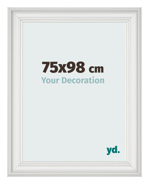 Marco de Fotos 75x98cm Blanco Barrido MDF Lazio Delantera Tamano | Yourdecoration.es