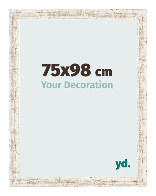 Marco de Fotos 75x98cm Blanco Vintage MDF Bologna Delantera Tamano | Yourdecoration.es