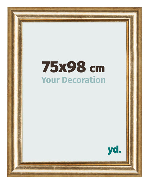 Marco de Fotos 75x98cm Dorado Antiguo MDF Lazio Delantera Tamano | Yourdecoration.es
