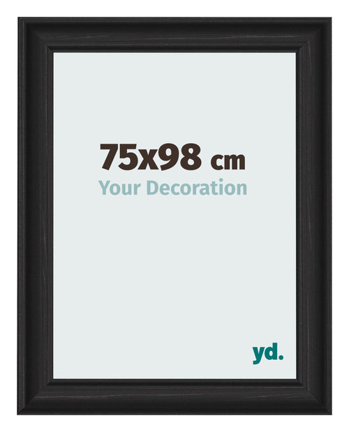 Marco de Fotos 75x98cm Negro Grano De Madera MDF Lazio Delantera Tamano | Yourdecoration.es