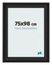 Marco de Fotos 75x98cm Negro Grano De Madera MDF Lazio Delantera Tamano | Yourdecoration.es