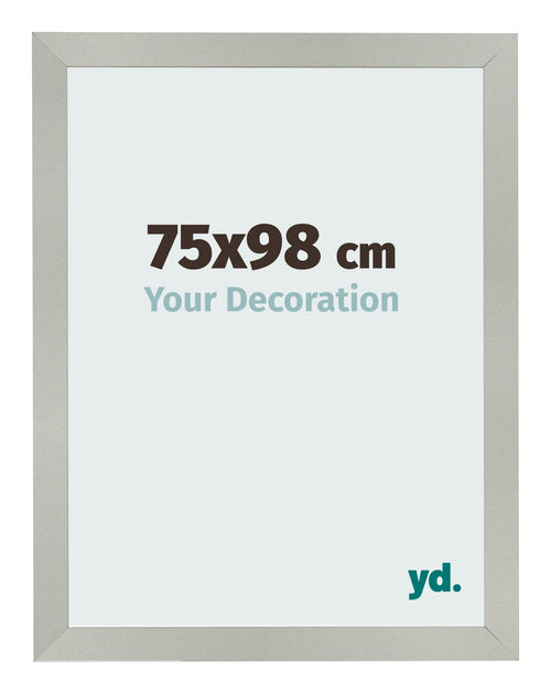 Marco de Fotos 75x98cm Plateado Mate MDF Bologna Delantera Tamano | Yourdecoration.es