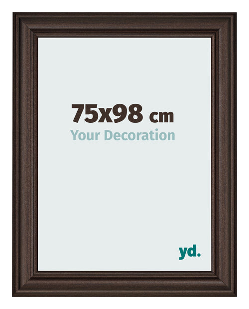 Marco de Fotos 75x98cm Roble Oscuro MDF Lazio Delantera Tamano | Yourdecoration.es